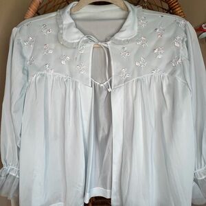 Vintage faerie shear baby blue nighty robe/top/intimates